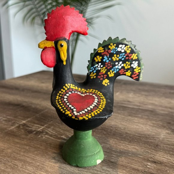 Vintage Portugal Pottery Earthenware Rooster Figurine. - Picture 1 of 8